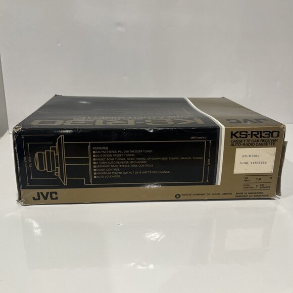 JVC KS-R130 AM/FM Radio Cassette Car Receiver Shaft Post Style Stereo Untested - Picture 6 of 9